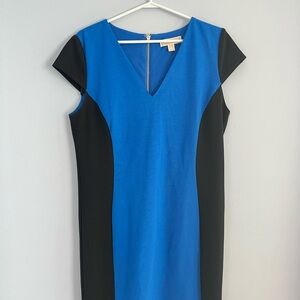 Michael Kors Blue and Black Midi Dress